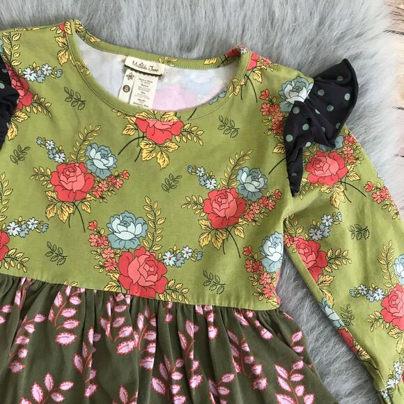 Matilda Jane Girls Top Size 8 Secret Fields Frills Fauna Ruffle Tee Floral Multi - Picture 3 of 7